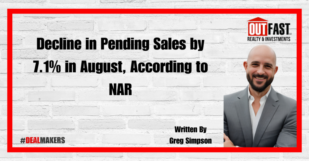 Decline in Pending Sales by 7.1% in August, According to NAR